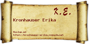 Kronhauser Erika névjegykártya