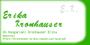 erika kronhauser business card